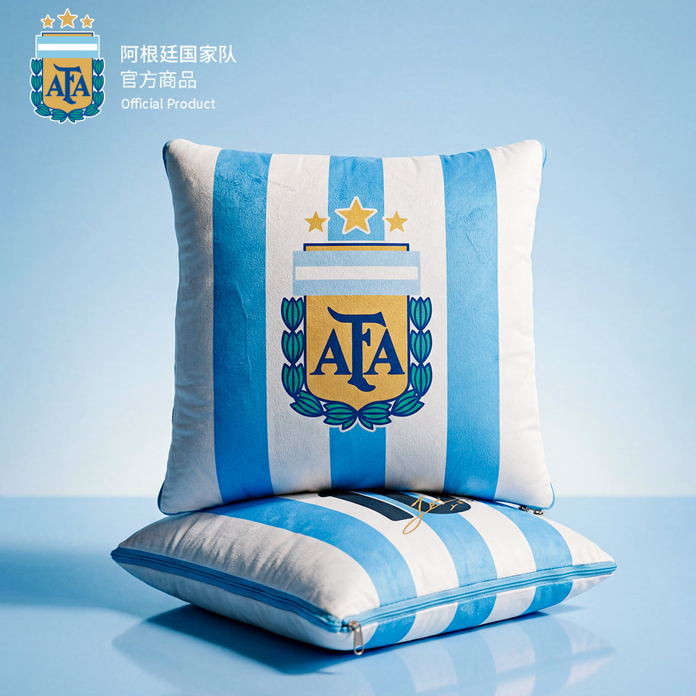 Argentina AFA Messi #10 Jersey Pillow Blanket 2-in-1